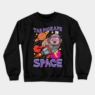 Tardigrade In Space Water Bear Astronaut Space Crewneck Sweatshirt